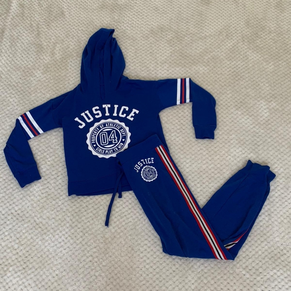 Justice sweat pants and cropped hoodie